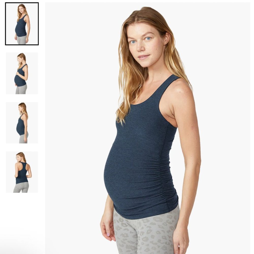 Beyond Yoga Spacedye Grow and Glow Maternity Tank navy size L